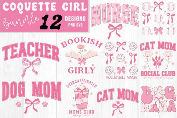 Coquette Girl Mama Mom Bundle SVG PNG: A Designer’s Take on a Versatile Graphics Asset
