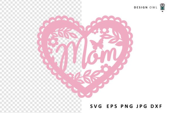 Floral Mom Heart SVG File for Crafts and Graphics