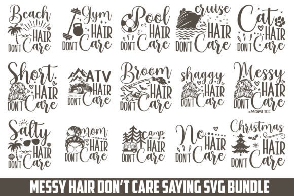 Hair Don't Care SVG Bundle: A Versatile Graphic Design Asset for Crafts and Marketing