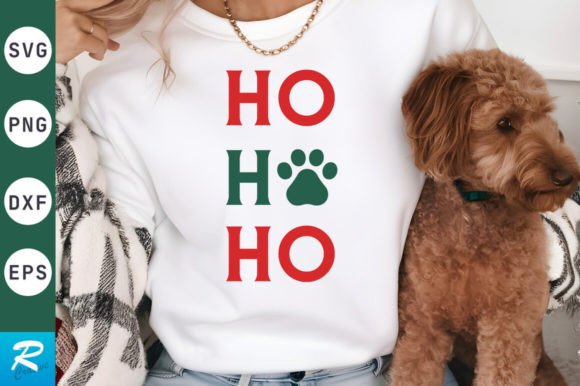 Ho Ho Ho SVG Design, Christmas Dog Graphic for Crafts and Merch