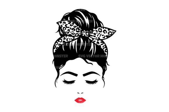Messy Bun Mom Leopard Bandana SVG: A Versatile Graphic for Crafts and Graphics