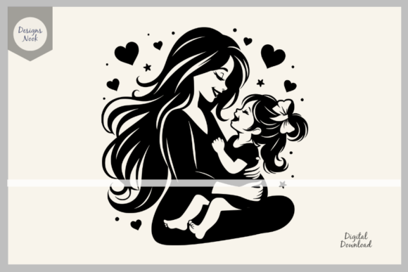 Mom and Daughter SVG Clipart for Crafts and Graphics