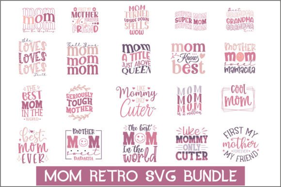 Mom Retro Svg Bundle Graphics and Crafts